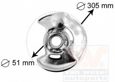 VAN WEZEL 3024371 -  Отражатель, диск тормозного механизма